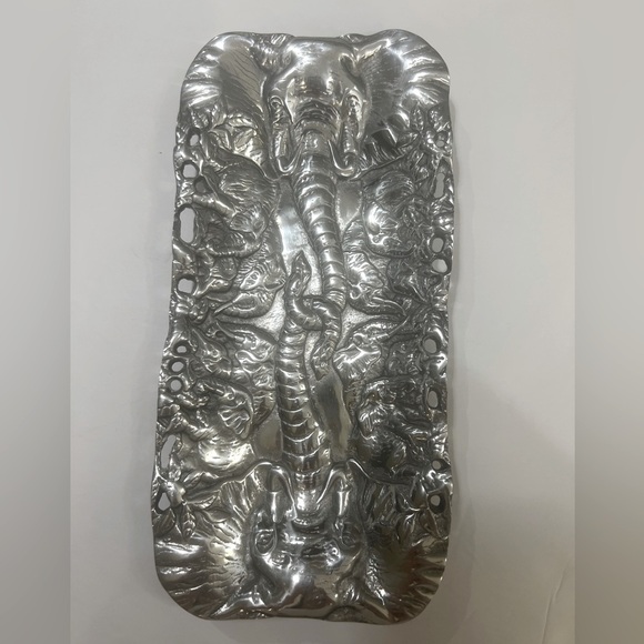 Intricate Silver Elephant Tray - Picture 4 of 7